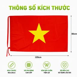 Lá Cờ Quốc Kỳ Việt Nam Lễ Tết Đại Hội 80x120cm GD299 - Cờ Tổ Quốc Gia Đình Treo Tường Diễu Hành 6