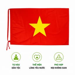 Lá Cờ Quốc Kỳ Việt Nam Lễ Tết Đại Hội 80x120cm GD299 - Cờ Tổ Quốc Gia Đình Treo Tường Diễu Hành 2