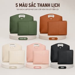 Túi Xách Laptop Nữ 16 Inch PU Chống Nước Cao Cấp | Kèm Túi Lót | Phong Cách Urban Minimalist 6