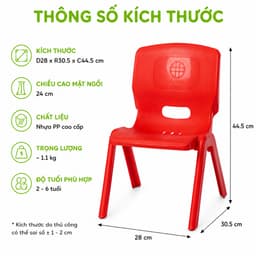 Ghế Tựa Mẫu Giáo Nhựa PP Cao Cấp Ngồi Học Vẽ Đọc Sách GD279 - Ghế Nhựa Mầm Non Việt Nhật Cho Trẻ Em 6