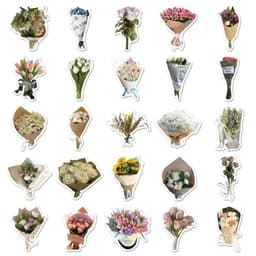 Nhãn Dán Hoa Douyin Cute Sticker Decal Chống Nước Trang Trí Laptop Vali Bình Nước Mũ Bảo Hiểm Kính Cửa 7