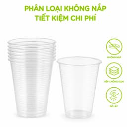Cốc Nhựa Trong Suốt Dùng 1 Lần Dã Ngoại Du Lịch GD278 - Ly Nhựa Trong Suốt Kèm Nắp Đậy Gọn Gàng 8