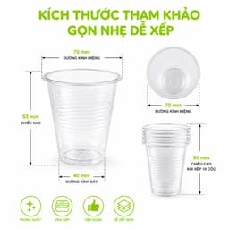 Cốc Nhựa Trong Suốt Dùng 1 Lần Dã Ngoại Du Lịch GD278 - Ly Nhựa Trong Suốt Kèm Nắp Đậy Gọn Gàng 6