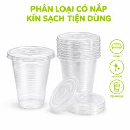 Cốc Nhựa Trong Suốt Dùng 1 Lần Dã Ngoại Du Lịch GD278 - Ly Nhựa Trong Suốt Kèm Nắp Đậy Gọn Gàng 9