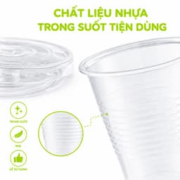 Cốc Nhựa Trong Suốt Dùng 1 Lần Dã Ngoại Du Lịch GD278 - Ly Nhựa Trong Suốt Kèm Nắp Đậy Gọn Gàng 7