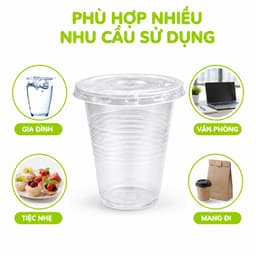 Cốc Nhựa Trong Suốt Dùng 1 Lần Dã Ngoại Du Lịch GD278 - Ly Nhựa Trong Suốt Kèm Nắp Đậy Gọn Gàng 5