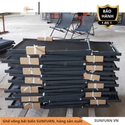 Ghế Võng Bãi Biển SUNFURN - Ghế Tắm Nắng Hồ Bơi Thư Giãn Ngoài Trời Khung Sắt Sơn Tĩnh Điện Vải Textilene Cao Cấp 130x60 4