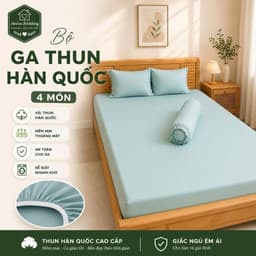 Bộ Ga Gối Thun Hàn Quốc 4 Món Aniva Bedding | Ga Chun Ôm Co Giãn 4 Chiều Mềm Mại Thoáng Mát + 1 Vỏ Gối Ôm Khóa Kéo 1