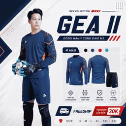 Bộ Quần Áo Thủ Môn GEA II JUST PLAY Cao Cấp–Áo Thủ Môn Đệm Tay,Quần Đệm Hông Co Giãn Bắt Gôn Thi Đấu 1