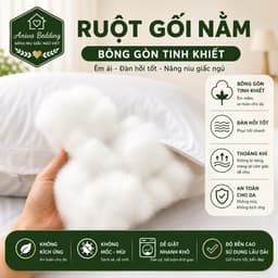 Bộ gối ôm và gối nằm gòn Minh Hằng Aniva Home, thiết kế tiện lợi, êm ái, nâng đỡ cơ thể 4