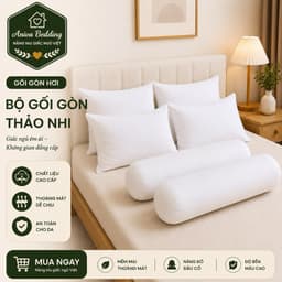 Gối Gòn Thảo Nhi Aniva Bedding Êm Ái Đàn Hồi Tốt Gối Nằm 40x60 50x70 Gối Ôm 35x100 1