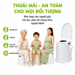 Bồn Cầu Nhựa Di Động Cho Người Già Trẻ Em Chất Liệu PP Cao Cấp Thiết Kế Chắc Chắn GD227 5