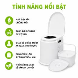 Bồn Cầu Nhựa Di Động Cho Người Già Trẻ Em Chất Liệu PP Cao Cấp Thiết Kế Chắc Chắn GD227 9