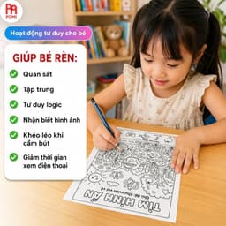 Bộ 100 Tranh Phát Triển Tư Duy IQ Cho Bé POMI – 8 Dạng Bài Tô Theo Số, Tìm Ảnh Ẩn, Tìm Bóng, Mê Cung, Nối Số... 3