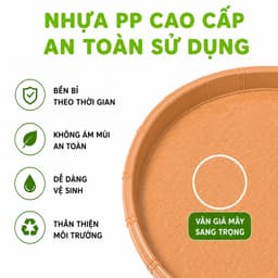 Khay Nhựa Việt Nhật Giả Mây Đựng Trái Cây, Bánh Kẹo GD346 - Mâm Nhựa Tròn Giả Mây Trang Trí Bàn Ăn 6