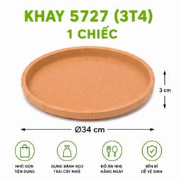 Khay Nhựa Việt Nhật Giả Mây Đựng Trái Cây, Bánh Kẹo GD346 - Mâm Nhựa Tròn Giả Mây Trang Trí Bàn Ăn 8