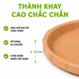 Khay Nhựa Việt Nhật Giả Mây Đựng Trái Cây, Bánh Kẹo GD346 - Mâm Nhựa Tròn Giả Mây Trang Trí Bàn Ăn 2