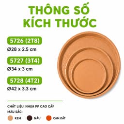 Khay Nhựa Việt Nhật Giả Mây Đựng Trái Cây, Bánh Kẹo GD346 - Mâm Nhựa Tròn Giả Mây Trang Trí Bàn Ăn 5