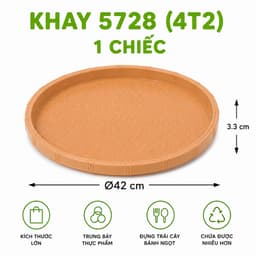 Khay Nhựa Việt Nhật Giả Mây Đựng Trái Cây, Bánh Kẹo GD346 - Mâm Nhựa Tròn Giả Mây Trang Trí Bàn Ăn 7