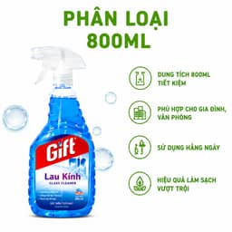 Nước Lau Kính Gift Chống Bám Bụi, Làm Sạch Kính Cửa GD347 - Nước Lau Kính Gift Pro Chống Mờ Sương 9