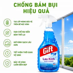 Nước Lau Kính Gift Chống Bám Bụi, Làm Sạch Kính Cửa GD347 - Nước Lau Kính Gift Pro Chống Mờ Sương 3