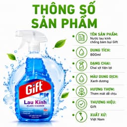 Nước Lau Kính Gift Chống Bám Bụi, Làm Sạch Kính Cửa GD347 - Nước Lau Kính Gift Pro Chống Mờ Sương 5