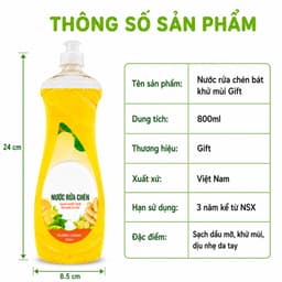 Nước Rửa Chén Gift Đánh Bay Dầu Mỡ Hiệu Quả GD348 - Dung Dịch Rửa Chén Loại Bỏ Dầu Mỡ Nhanh Chóng 5