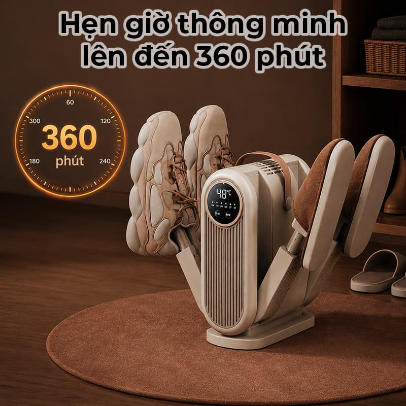 Máy Sấy Giày Thông Minh 4 Ống Khí Tia UV Khử Khuẩn Sấy Nhanh Thêm Tinh Dầu Khử Mùi Luôn Khô Sạch