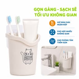 Cốc Đựng Bàn Chải Dán Tường Việt Nhật, Giá Treo Bàn Chải Đánh Răng Nhà Tắm GD270 3