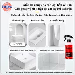 Dung Dịch Xịt Tẩy Rửa Bồn Cầu SANIITEC 500ml – Tẩy Cặn Bẩn, Làm Sạch Toilet, Khử Mùi Hiệu Quả 4