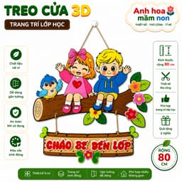 Treo cửa - Chào bé đến lớp - 2026 - mẫu mới - Trang trí mầm non, 2
