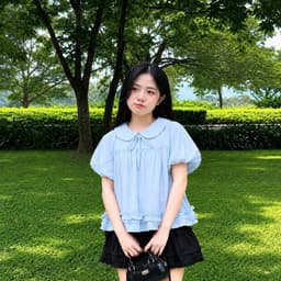 Áo babydoll nơ ngực gấu bèo 1 tầng tay bồng tiểu thư 7