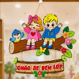 Treo cửa - Chào bé đến lớp - 2026 - mẫu mới - Trang trí mầm non, 3