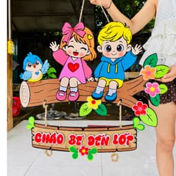 Treo cửa - Chào bé đến lớp - 2026 - mẫu mới - Trang trí mầm non, 1
