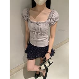 [SẴN] 𝑻𝒉𝒆𝑴𝒂𝒚 x 𝐖𝐆𝐖𝐄/ Áo Kiểu Nữ Tay Phồng Cổ Vuông Viền Ren WG.WE 10091, Áo Thun Kiểu Pháp Form Ôm Tôn Dáng 6