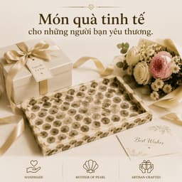 Khay khảm trai thủ công 7COOKS đựng trà bánh, trang sức và trang trí bàn 7