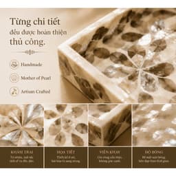Khay khảm trai thủ công 7COOKS đựng trà bánh, trang sức và trang trí bàn 6