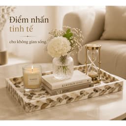 Khay khảm trai thủ công 7COOKS đựng trà bánh, trang sức và trang trí bàn 8