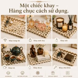 Khay khảm trai thủ công 7COOKS đựng trà bánh, trang sức và trang trí bàn 1