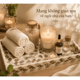 Khay khảm trai thủ công 7COOKS đựng trà bánh, trang sức và trang trí bàn 2