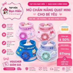 m1 Mũ Nón Chống Nắng Cho Bé, Thiết Kế Kèm Quạt USB 3 Tốc Độ Giúp Bé Thoáng Mát, Chống Nắng Thoải Mái m2 1