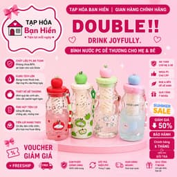 Bình nhựa nắp táo kèm lõi lọc trà 480ml siêu củe thiết kế dễ thương với nắp hình quả táo 1