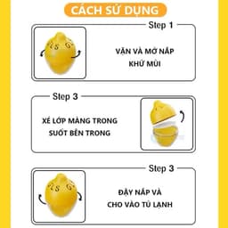 Khử Mùi Tủ Lạnh Lemon Hộp 3 Viên 30g - Khử Mùi Hôi, Kháng Khuẩn, Giữ Thực Phẩm Tươi Lâu, Dùng Cho Ngăn Mát & Ngăn Đông 6