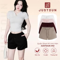 Quần Short Nỉ Umi Hàn Mịn Mát Mùa Hè Basic Nhiều Màu JUSTDUN - H12 1