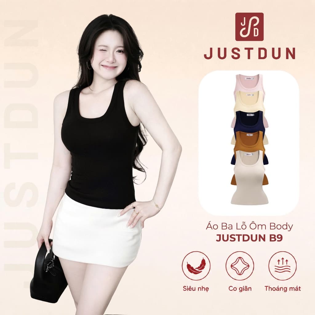 [XẢ KHO] Áo Ba Lỗ Ôm Body Basic Cotton Mịn Tôn Dáng JUSTDUN B9