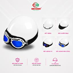 Mũ Bảo Hiểm 1/2 Dáng Phượt CAMRY – Gắn Kính Phi Công và Kính UV, Freesize Nam Nữ, Bảo Hành 12 Tháng. 5