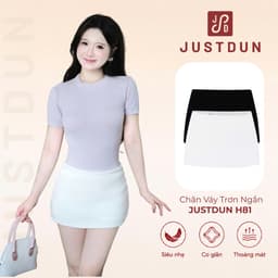 [VẢI KHÔNG XÙ] Chân Váy Trơn Ngắn Chữ A Dáng Ôm Chất Nỉ 2 Da Co Giãn, Tôn Dáng, Mềm Mại JUSTDUN H81 1