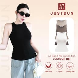 Áo Ba Lỗ Nữ Cotton Mịn JUSTDUN Áo 2 Dây Nữ Tanktop đi tập đi chơi thoải mái B61 1