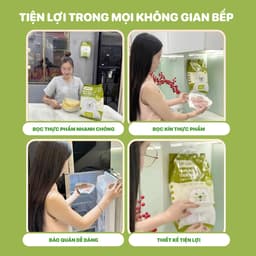 Màng bọc thực phẩm Topgia chất liệu PE co dãn miệng chun siêu dai an toàn tiện lợi túi 300 chiếc 8