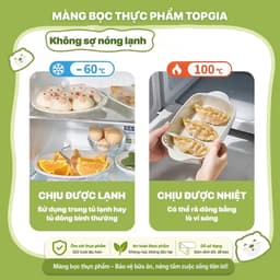 Màng bọc thực phẩm Topgia chất liệu PE co dãn miệng chun siêu dai an toàn tiện lợi túi 300 chiếc 7